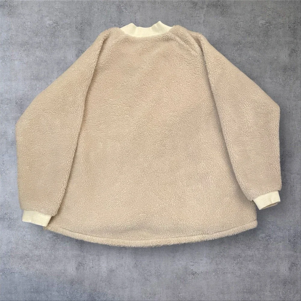 Patagonia Woolyester‎ Sherpa Bomber Jacket Womens XL Recycled Wool Oatmeal Beige